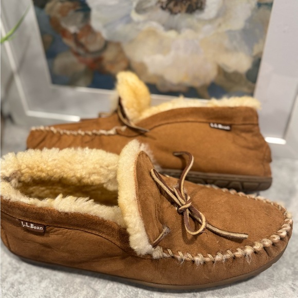 L.L. Bean Wicked Good Moccasins, Rubber Sole, Shearling Lined, Men’s Size 11 - Picture 2 of 9